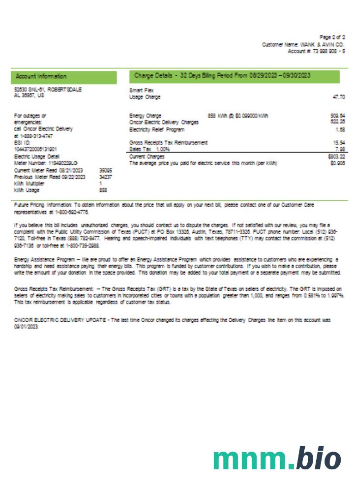 Ameren Missouri electricity rachunek za usługi komunalne, Strona 2